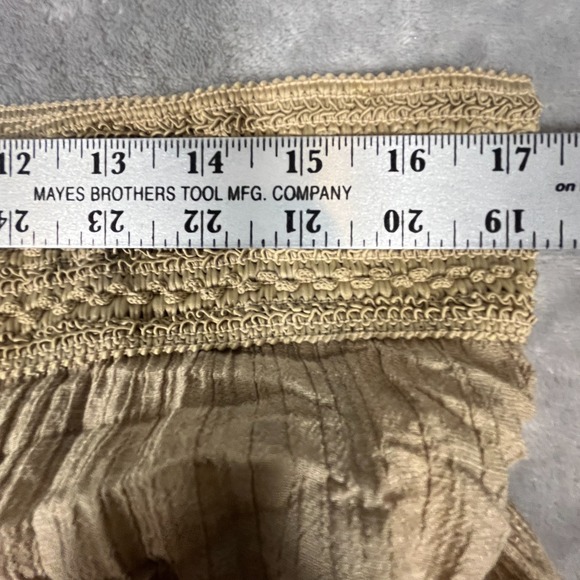 Artesia Wide Leg Loose Fit Pants Womens XL Crepe w/Lining Tan Intricate Waist - Picture 5 of 10